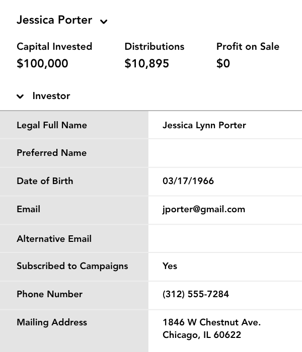 Fundamental Portal - Investor Profile Display